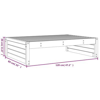 vidaXL Hagefotskammel honningbrun 120x80 cm heltre furu