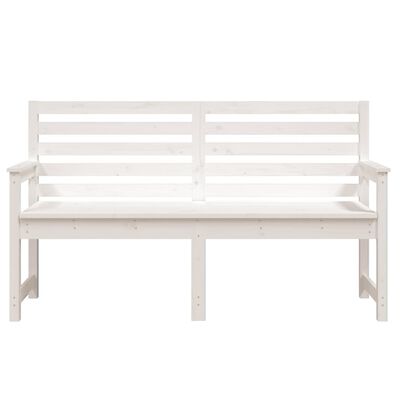 vidaXL Hagebenk hvit 159,5x48x91,5 cm heltre furu