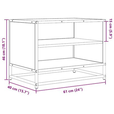 vidaXL TV-benk svart 61x40x46 cm konstruert tre og metall