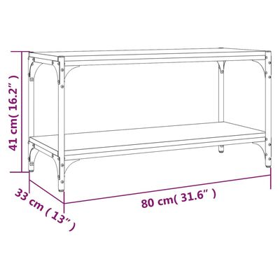 vidaXL TV-benk sonoma eik 80x33x41 cm konstruert tre og stål