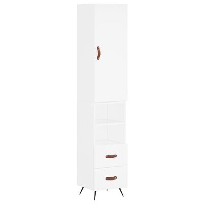 vidaXL Highboard hvit 34,5x34x180 cm konstruert tre