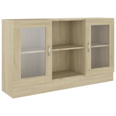 vidaXL Vitrine sonoma eik 120x30,5x70 cm konstruert tre