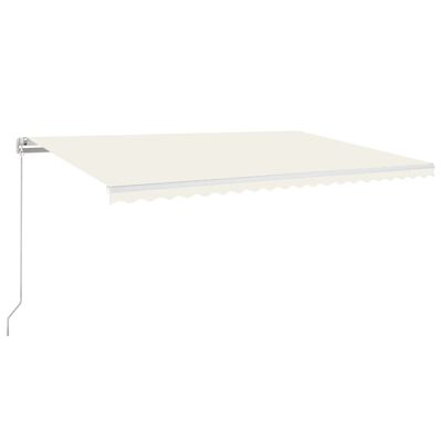 vidaXL Manuell uttrekkbar markise med LED 500x350 cm kremhvit