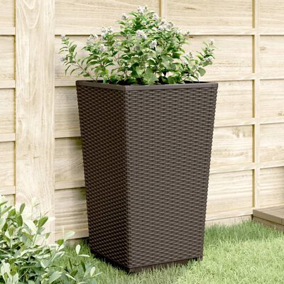 vidaXL Plantekasser 4 stk brun 32,5x32,5x57 cm PP