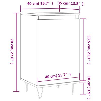 vidaXL Skjenk brun eik 40x35x70 cm konstruert tre