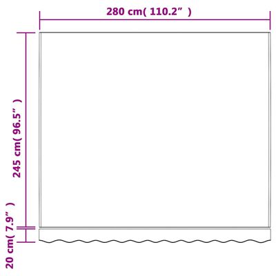 vidaXL Erstatningsduk for markise flerfarget stripe 3x2,5 m