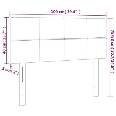 vidaXL Hodegavl lysegrå 100x5x78/88 cm fløyel