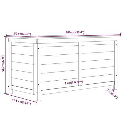 vidaXL Utendørs putekasse brun 100x50x56 cm heltre gran