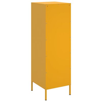 vidaXL Highboard sennepsgul 36x39x113 cm stål