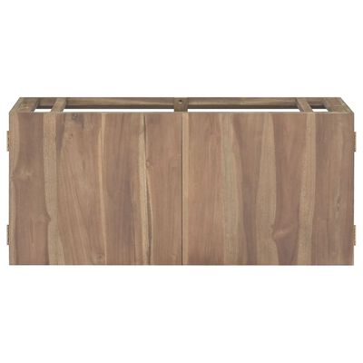 vidaXL Veggmontert baderomsskap 90x39x40 cm heltre teak