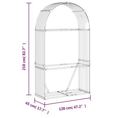 vidaXL Vedholder lysebrun 120x45x210 cm galvanisert stål