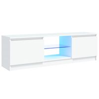 vidaXL TV-benk med LED-lys hvit 120x30x35,5 cm