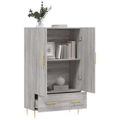 vidaXL Highboard grå sonoma 69,5x31x115 cm konstruert tre