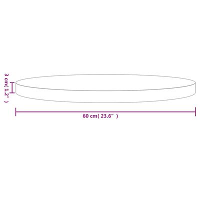 vidaXL Bordplate rund svart Ø60x3 cm heltre furu