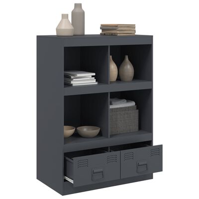 vidaXL Highboard antrasitt 67x39x95 cm stål