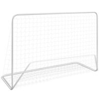 vidaXL Fotballmål med nett 182x61x122 cm stål hvit