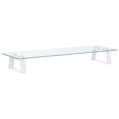 vidaXL Skjermstativ hvit 60x20x8 cm herdet glass og metall