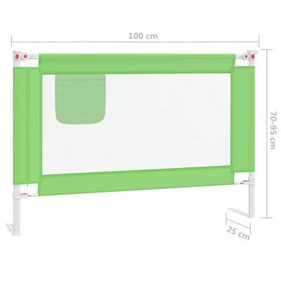 vidaXL Sengehest småbarn grønn 100x25 cm stoff