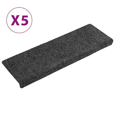 vidaXL Selvklebende trappematter 5 stk grå 65x21x4 cm nålestempel