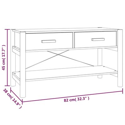 vidaXL TV-benk svart 82x38x45 cm konstruert tre