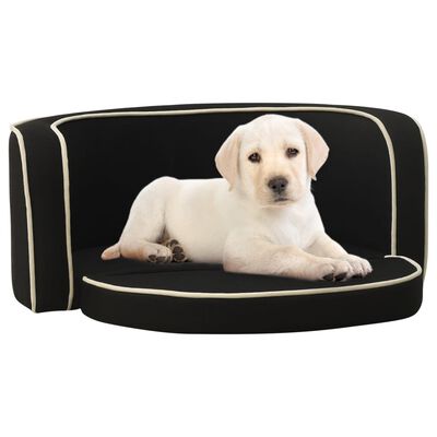 vidaXL Sammenleggbar hundesofa svart 76x71x30 cm lin vaskbar pute