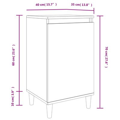 vidaXL Nattbord 2 stk røkt eik 40x35x70 cm konstruert tre