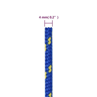 vidaXL Båttau blå 4 mm 25 m polypropylen