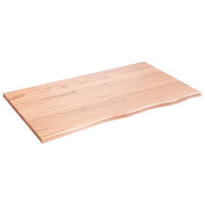 vidaXL Bordplate lysebrun 100x60x2 cm behandlet heltre eik