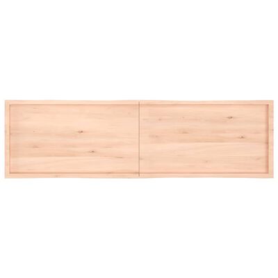 vidaXL Bordplate 220x60x(2-4) cm ubehandlet heltre eik naturlig kant