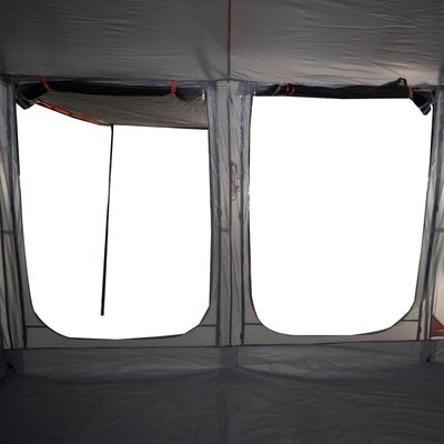 vidaXL Tunneltelt for camping 10 personer grå og oransje vanntett