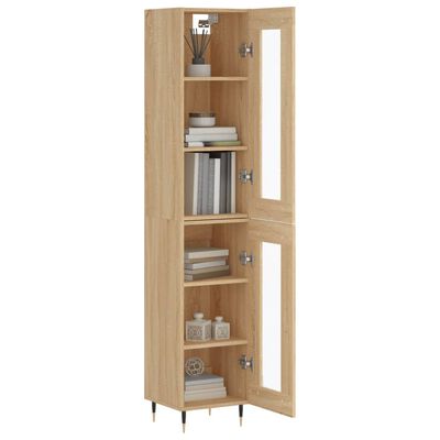 vidaXL Highboard sonoma eik 34,5x34x180 cm konstruert tre