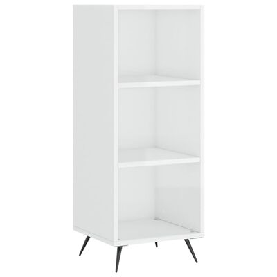 vidaXL Highboard høyglans hvit 34,5x34x180 cm konstruert tre