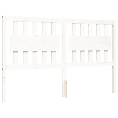 vidaXL Sengeramme med hodegavl hvit 5FT King Size heltre