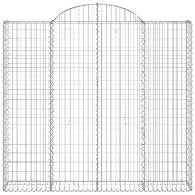 vidaXL Gabionkurver buede 4 stk 200x50x180/200 cm galvanisert jern