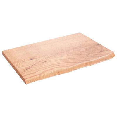 vidaXL Benkeplate til bad lysebrun 60x40x2 cm behandlet heltre