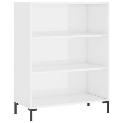 vidaXL Highboard høyglans hvit 69,5x34x180 cm konstruert tre