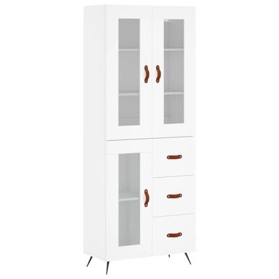 vidaXL Highboard hvit 69,5x34x180 cm konstruert tre