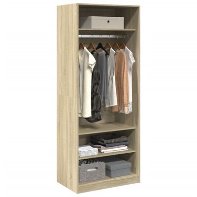 vidaXL Garderobe sonoma eik 80x50x200 cm konstruert tre