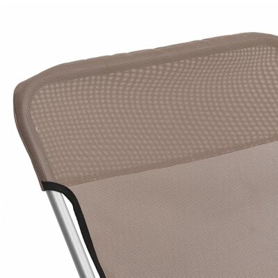 vidaXL Foldbare strandstoler 2 stk brun textilene pulverlakkert stål