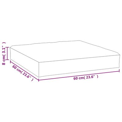 vidaXL Pallepute bladmønster 60x60x8 cm oxford stoff