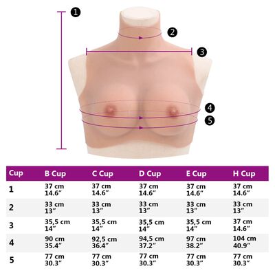 vidaXL Silikonbryst naturell C-cup