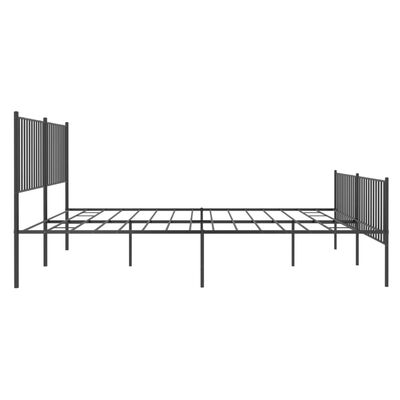 vidaXL Sengeramme i metall uten madrass med fotgavl svart 180x200 cm