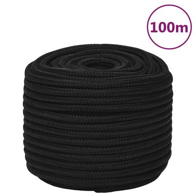 vidaXL Arbeidstau svart 14 mm 100 m polyester