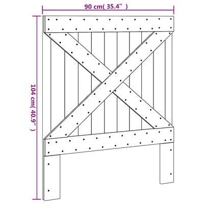 vidaXL Sengegavl 90x104 cm heltre furu