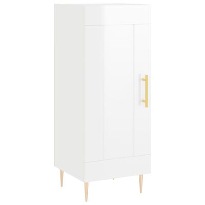 vidaXL Highboard høyglans hvit 34,5x34x180 cm konstruert tre