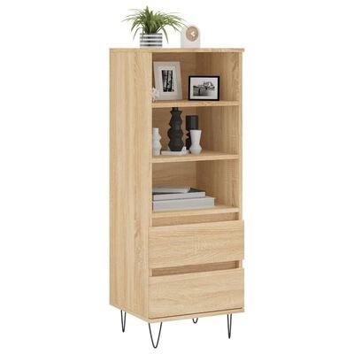 vidaXL Highboard sonoma eik 40x36x110 cm konstruert tre