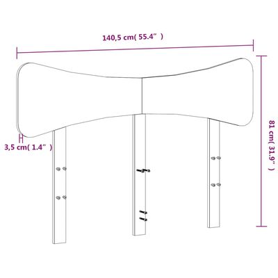 vidaXL Hodegavl voksbrun 135 cm heltre furu