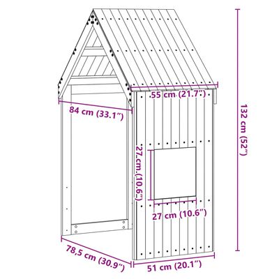 vidaXL Tak for barneseng 55x84x132 cm heltre furu