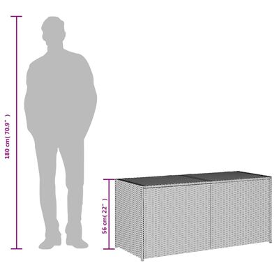 vidaXL Putekasse svart 283L cm polyrotting