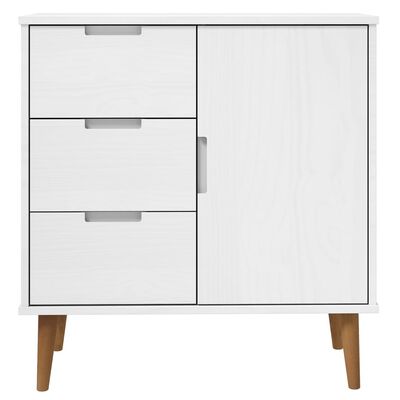 vidaXL Skjenk MOLDE hvit 76,5x40x80 cm heltre furu